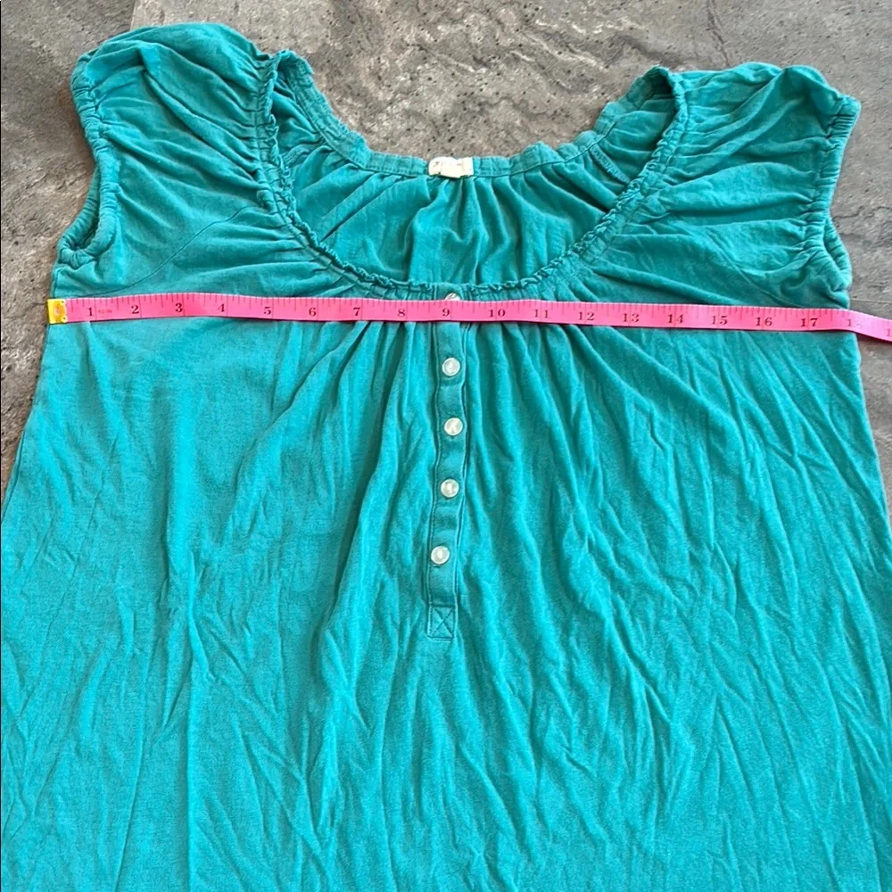 J. Crew Women’s Teal Blue Short Sleeve Shirt, Flutter Sleeve, Buttons, Size S - Picture 7 of 17